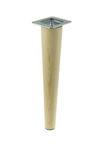 12 Inch, Natural varnished beech wooden furniture leg