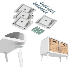 Mounting set for wooden legs