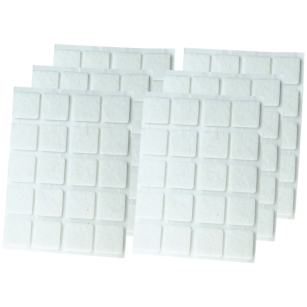 White adhesive felt under furniture, felt pads 20 x 20 mm (1000 pcs.)
