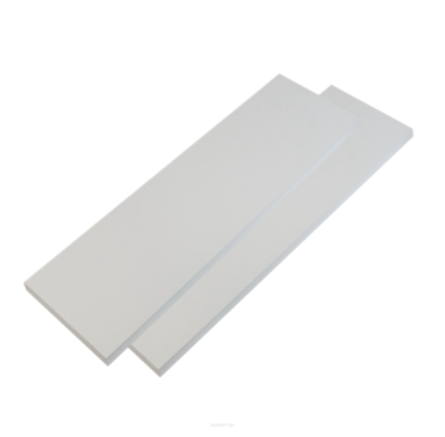 2x White Wall Shelves with Brackets, 500 x 150 x 18 mm