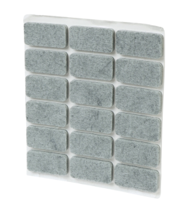 Grey adhesive felt under furniture, felt pads 15 x 30 mm (18 pcs.)