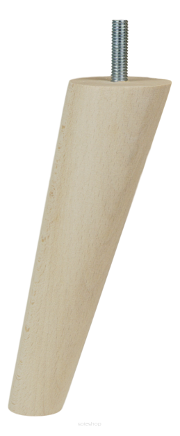 6 Inch tapered wooden unfinished furniture leg with threaded bar