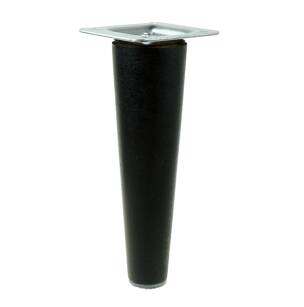 6 inch, Black tapered wooden furniture leg