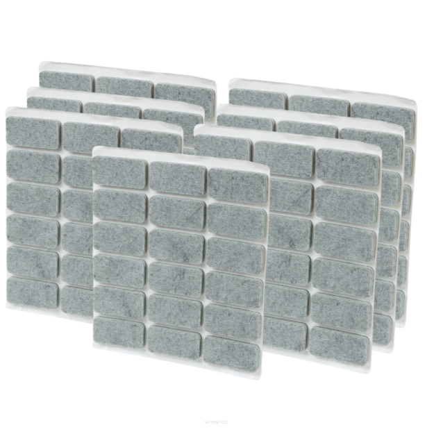 Grey adhesive felt under furniture, felt pads 15 x 30 mm (1008 pcs.)