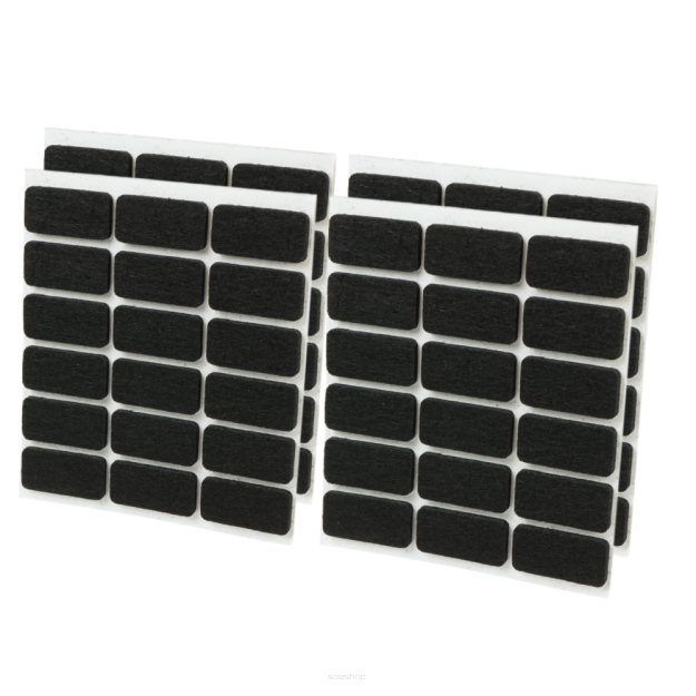 Black adhesive felt under furniture, felt pads 15 x 30 mm (72 pcs.)