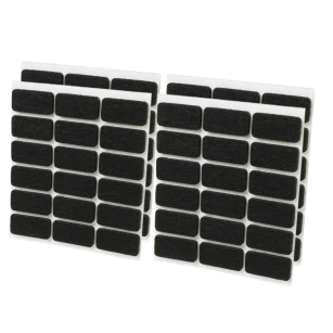 Black adhesive felt under furniture, felt pads 15 x 30 mm (72 pcs.)