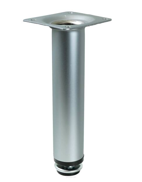 Adjustable steel leg, 15 CM, with mounting plate, chrome matt