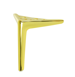 Metal furniture leg type V, 18 CM, brass, gold